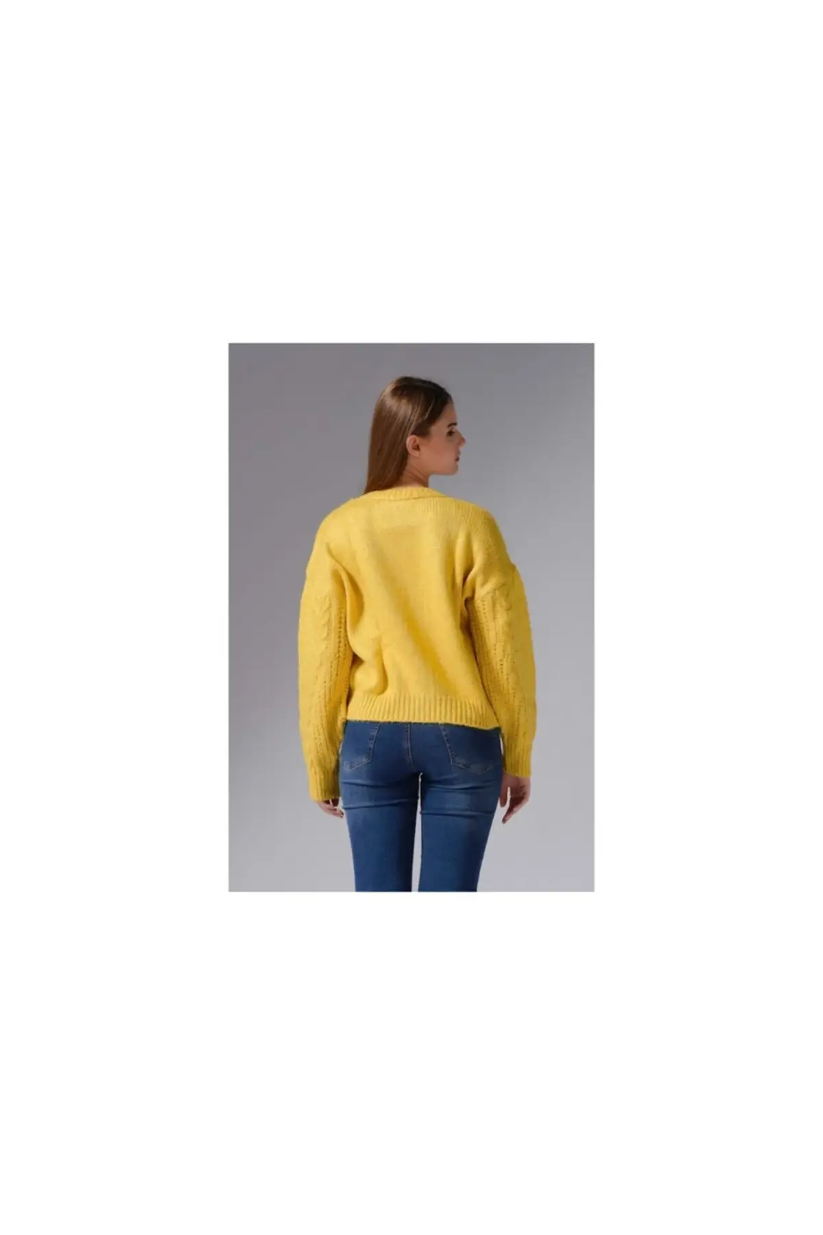 

Braided Handles Women Yellow Sweater Women Muslim Sweater