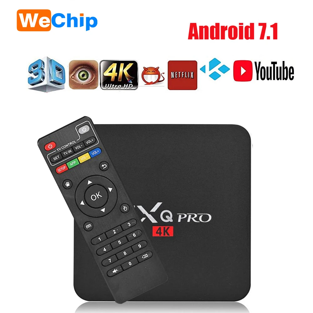 ТВ-приставка Wechip 4k Android 7 1 RK3228 Amlogic S905W 2G16G HD 3D 2 4G Wi-Fi Бразилия Google Play медиаплеер |