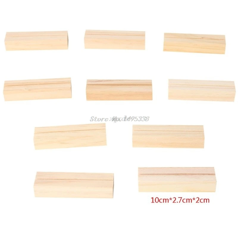 

10pcs Natural Wood Numbers Photo Display Stand Business Card Holder Message Name Memo Clips Desk Organizer Dropship