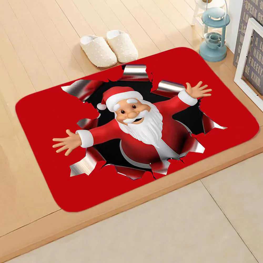 

Christmas Floor Mat Welcome Carpet Santa Claus Elk Rugs For Living Room Bathroom Home New Year Merry Christmas Decor Ornaments