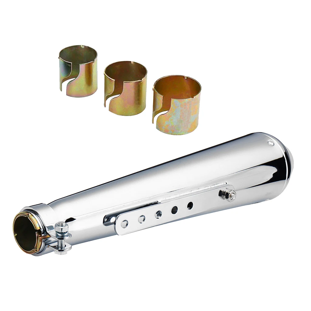 

Серебряный Универсальный мотоциклетный глушитель выхлопной трубы глушитель, 445 мм, нержавеющая сталь