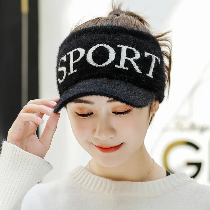 Модная женская зимняя вязаная шляпа теплая шапка Пустой Топ шерстяная