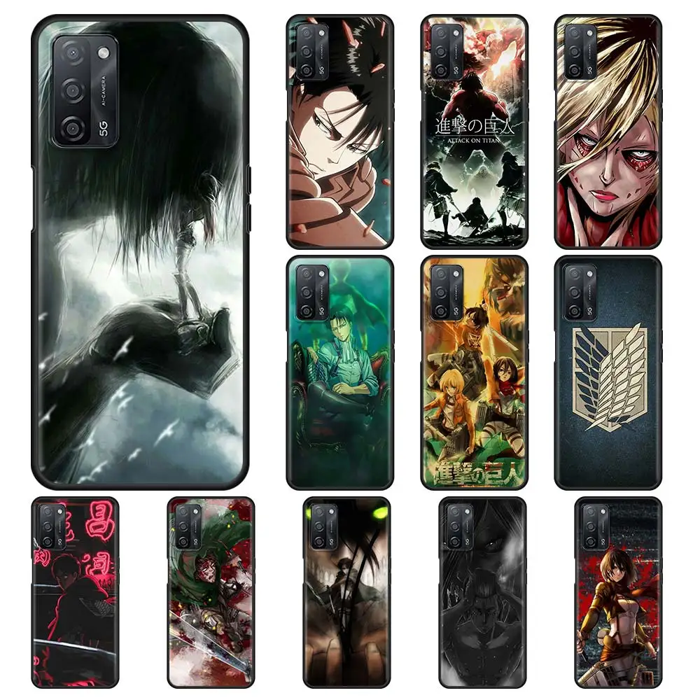 

Anime Japanese Attack On Titan Phone Case For Oppo Reno6 Pro Plus Reno4 A95 A94 A93 A74 A55 5G Find X2 Lite F11 Pro Soft Cover