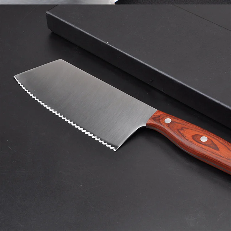 Нож для замороженного мяса зубчатый нож кухонный острый разрезания подготовки