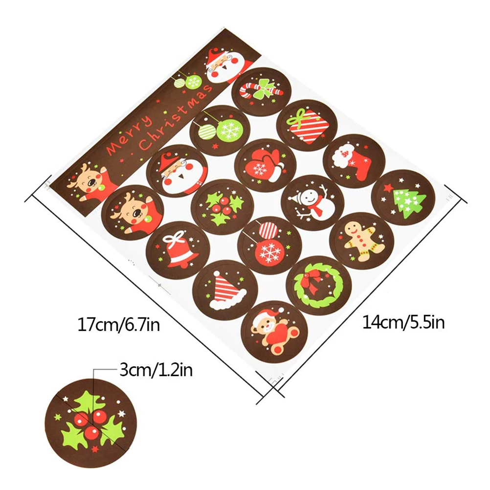 20 шт. круглые рождественские наклейки милые Мультяшные для скрапбукинга на новый
