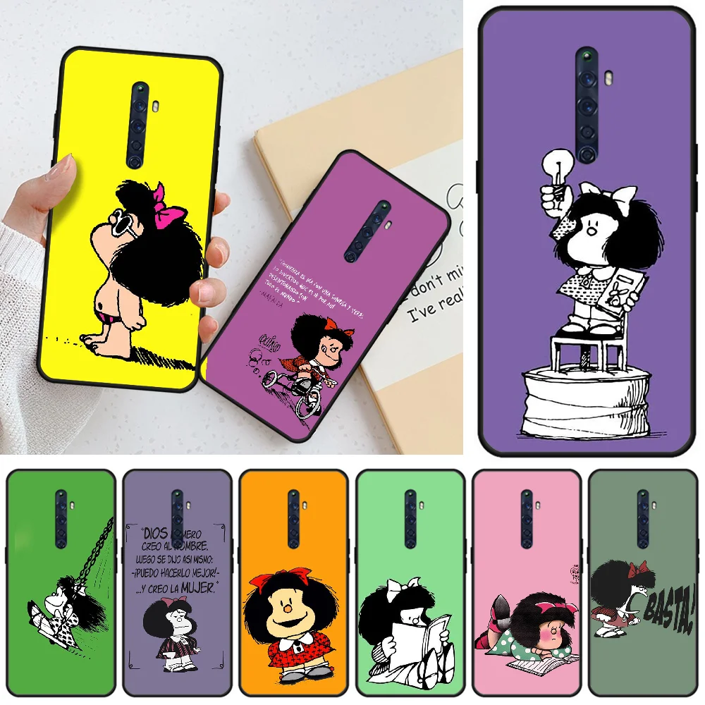 Чехол для телефона Argentina Quino Mafalda Girl черный мягкий чехол OPPO RENO 2Z R15pro R17pro Realme 2 2pro 3 3pro