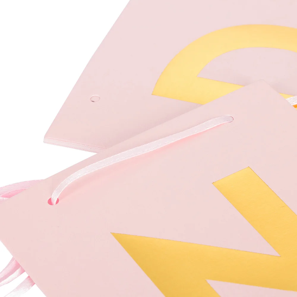 Розовые Конфеты Бар Золотой баннер с надписью детская вечеринка стены Висячие