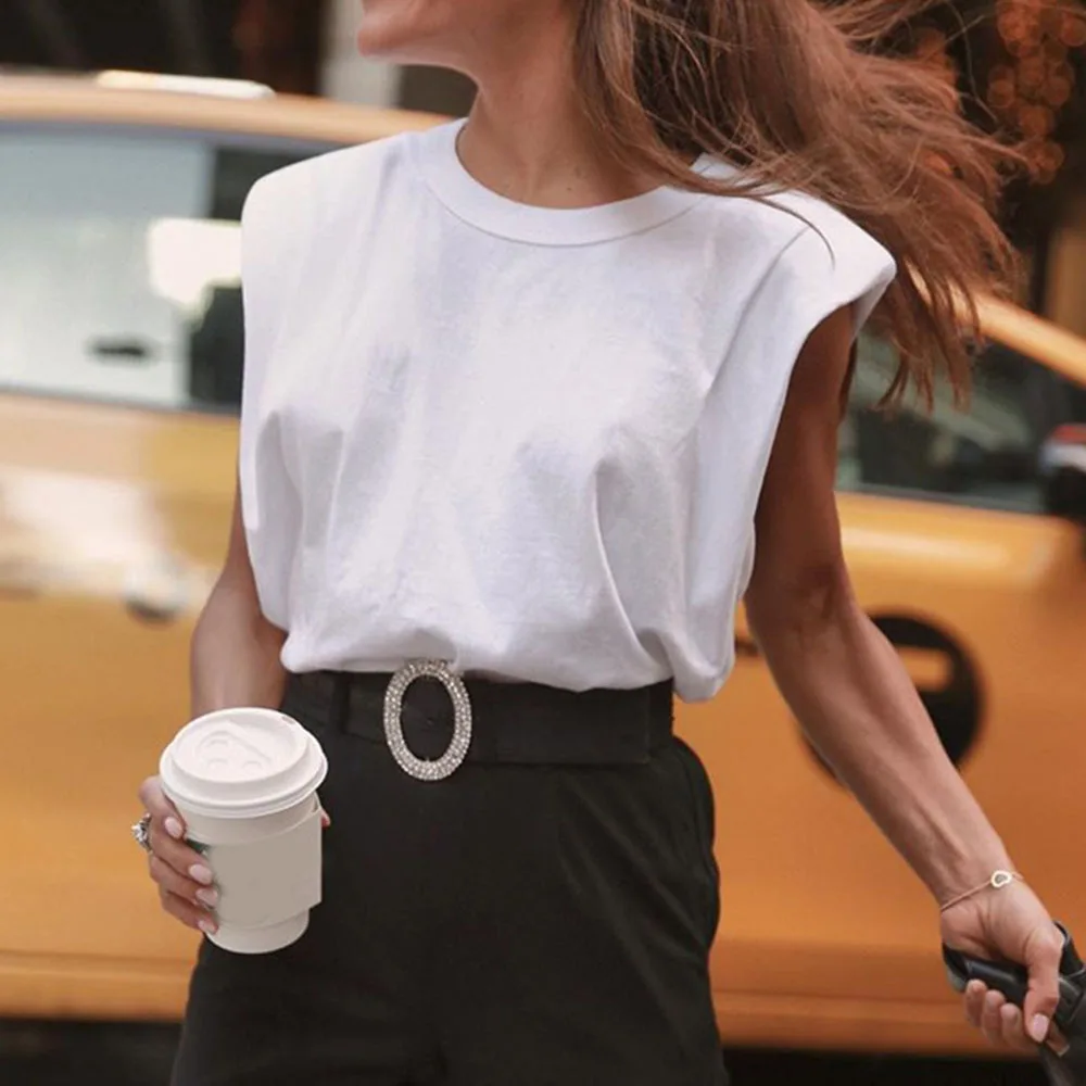 BF Стиль Повседневный Топ на бретелях женский летний черный белый уличный