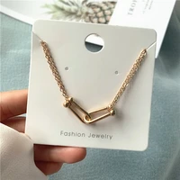 2020 new horseshoe necklace cool style short collarbone chain hip hop street photo trend womens necklace