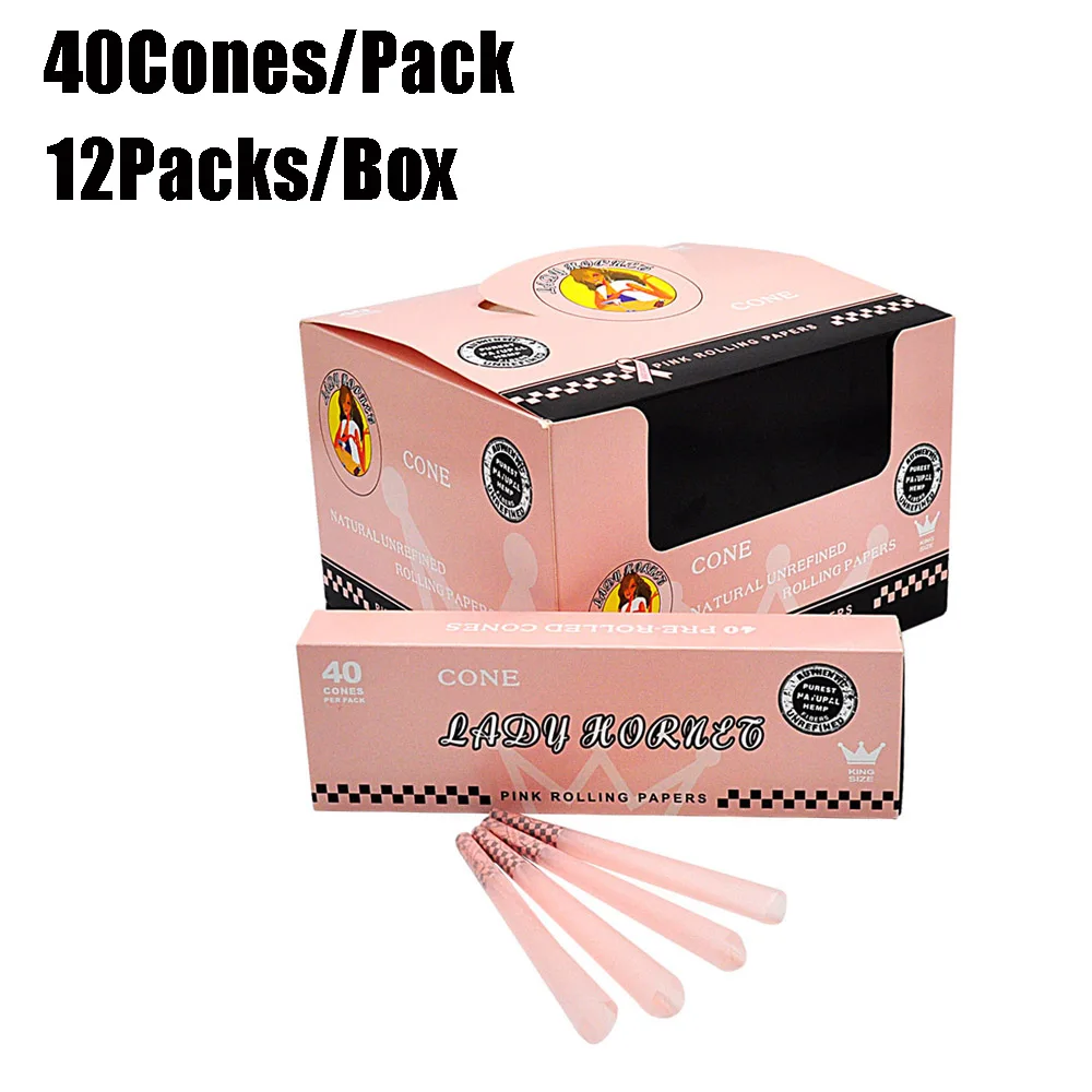 

12 Packs/Box 110mm Pink Empty Cigarette Tubes Raw Hemp Rolled Paper Tobacco Rolling Papers Smoking Accessories