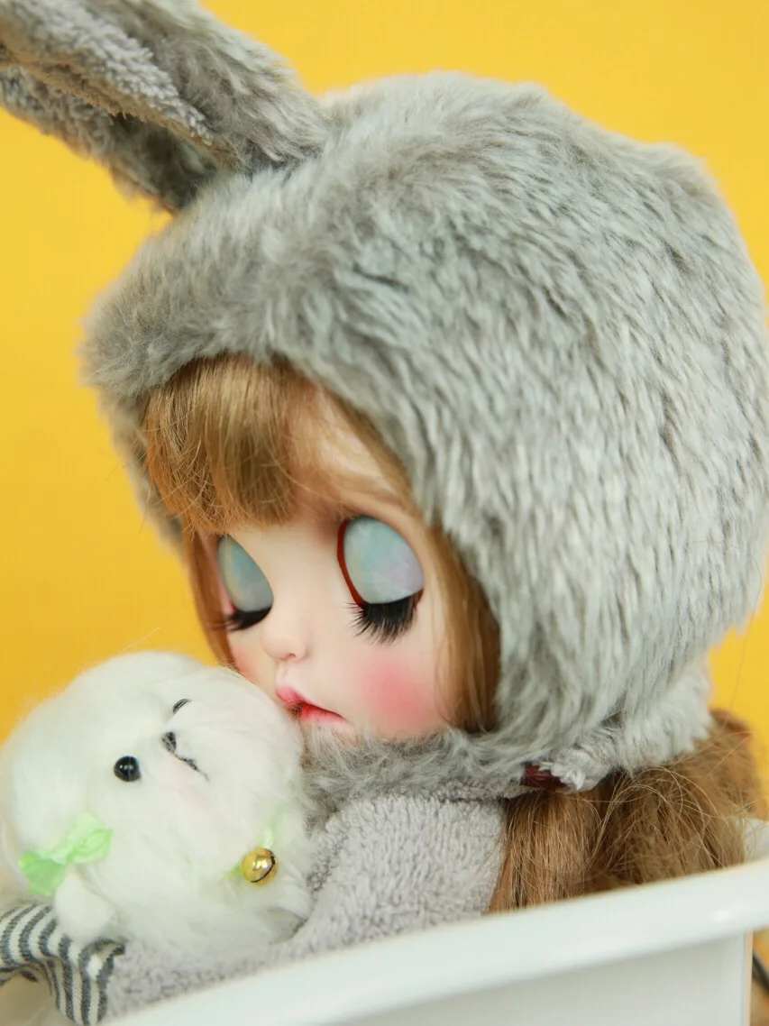 Кукла blyth шарнирная 19 шарниров кукла с длинными коричневыми волосами серые веки