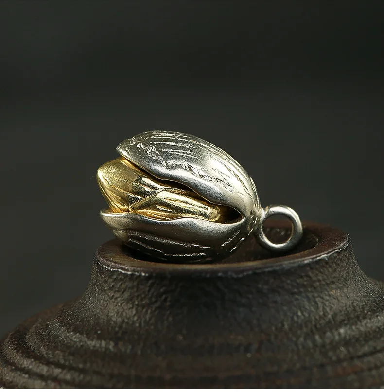 

Ретро латунь Фисташка орех ремесло DIY орнамент миниатюрный брелок кольцо кулон аксессуары m021