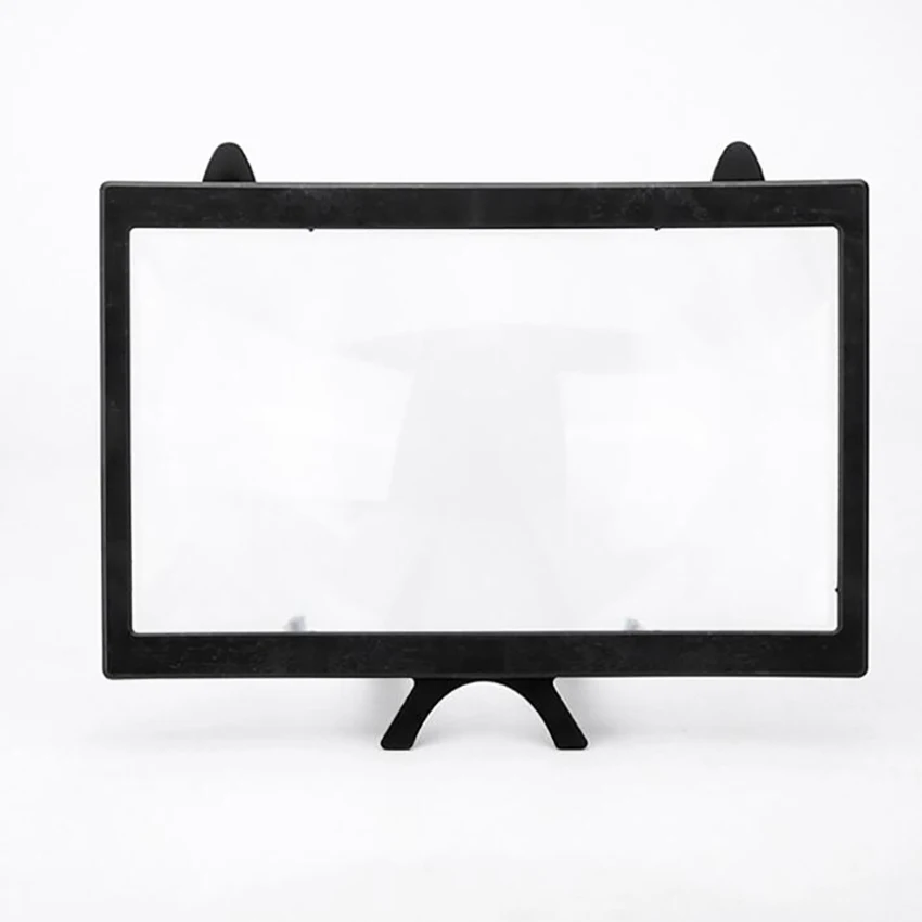 

12 Inch Screen Amplifier 3D HD Video Mobile Phone Screen Magnifiers Stand Bracket, 3-4 Times Curved Folding Magnifying Glass