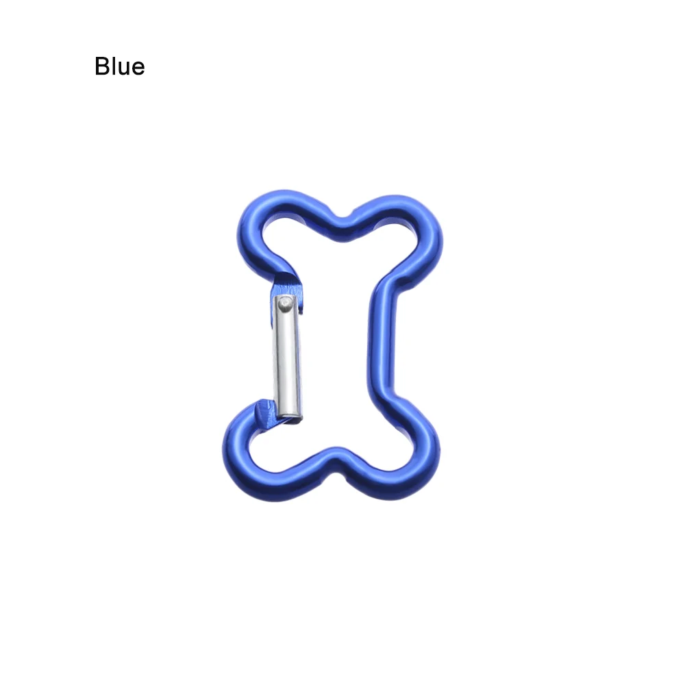 Blue 1 шт. красочный сплав алюминия в форме кости пружинный зажим дизайн карабиновая Пряжка брелок путешествия карабин туристический безопасности Оборудование - Цвет: Blue