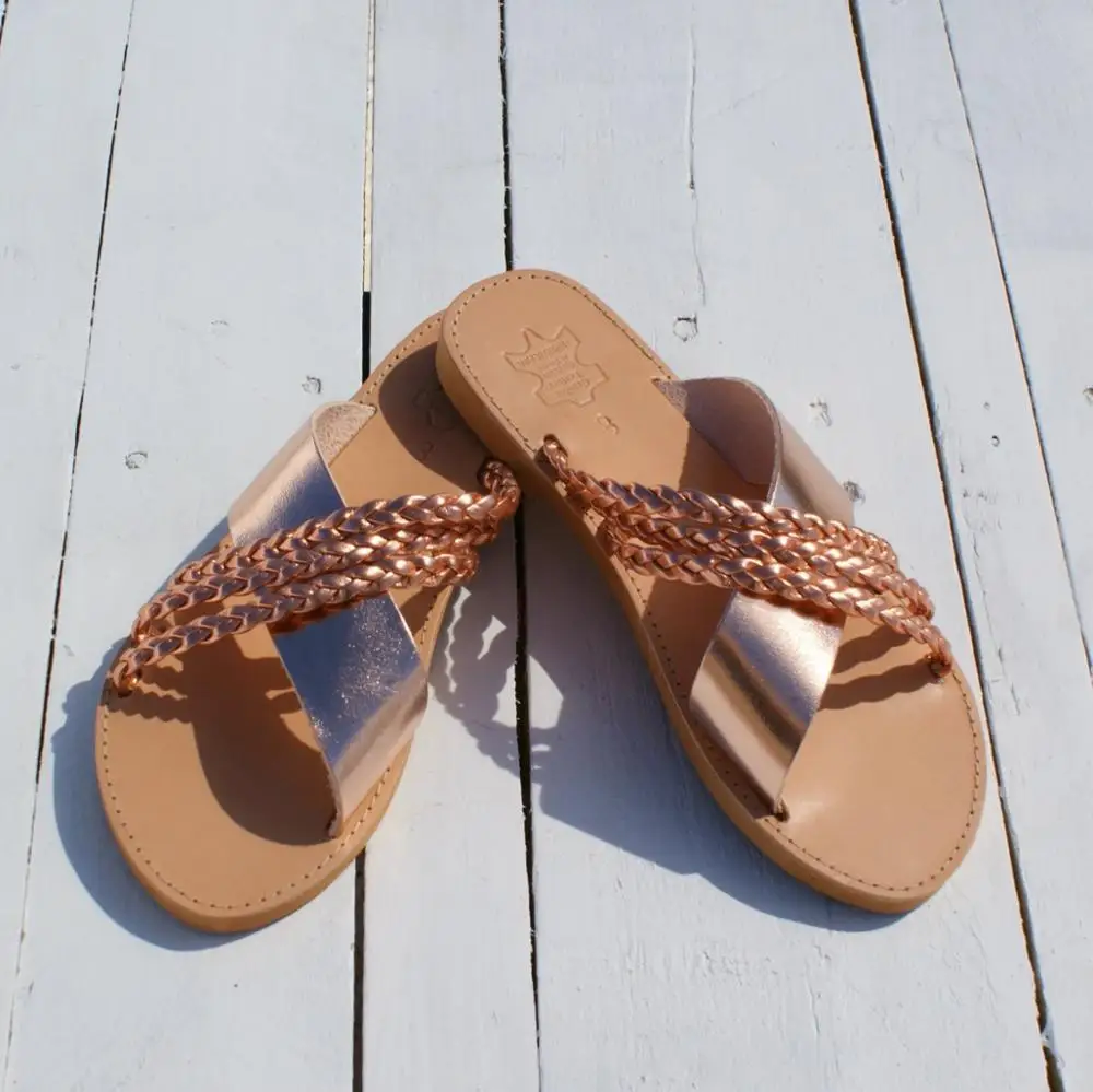 

Summer 2020 new woven cross strap open toe sandals beach shoes large size flat bottom female sandals and slippers X221
