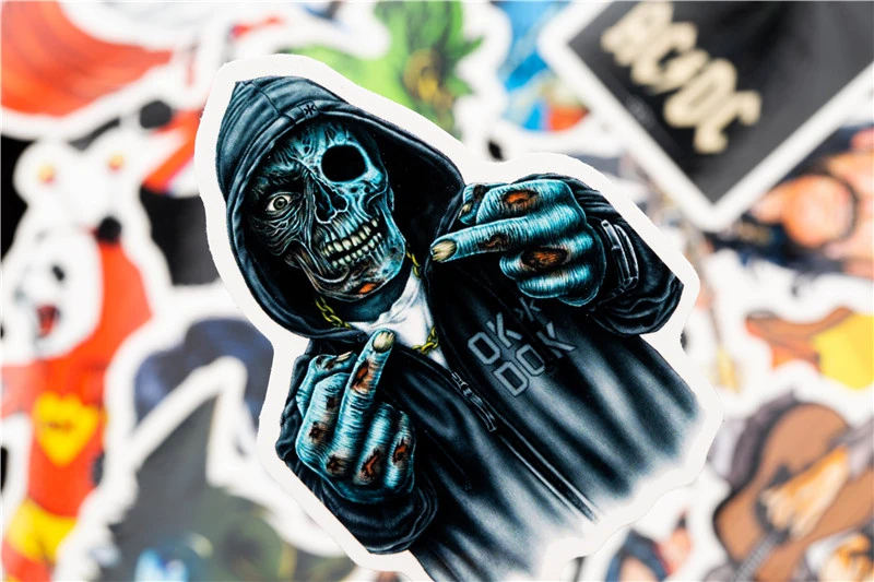 50 шт. Смешанная упаковка Прохладный Рок наклейки комплект пикантные череп ужас