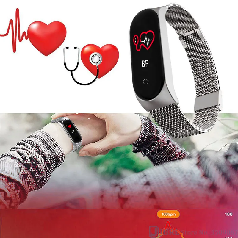 Модные цифровые часы из нержавеющей стали для женщин и мужчин электронные