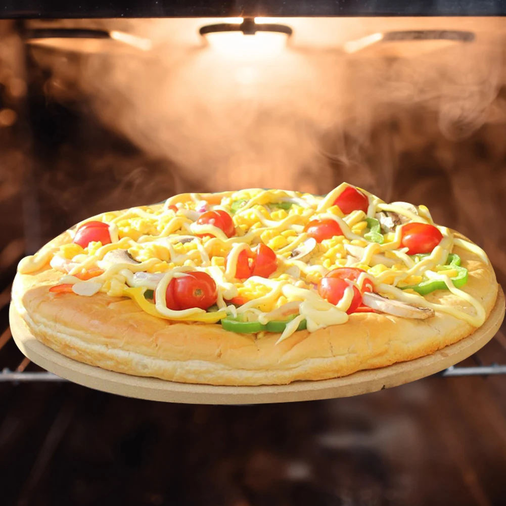 

33CM Round Pizza Baking Tray Non-stick Heat-resistant Pizza Stone Pan for Home Restaurant Barbecue grilled chicken grilled steak