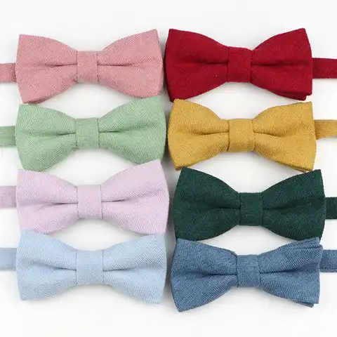 Классические детские галстуки-бабочки для маленьких мальчиков, модные полосатые бархатные тканевые регулируемые галстуки-бабочки ярких ц...