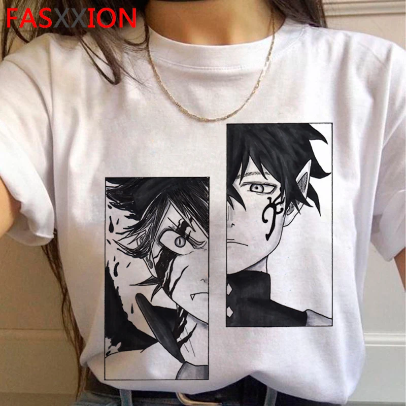 

manga asta black clover summer top men aesthetic casual ulzzang graphic tees white t shirt t-shirt plus size