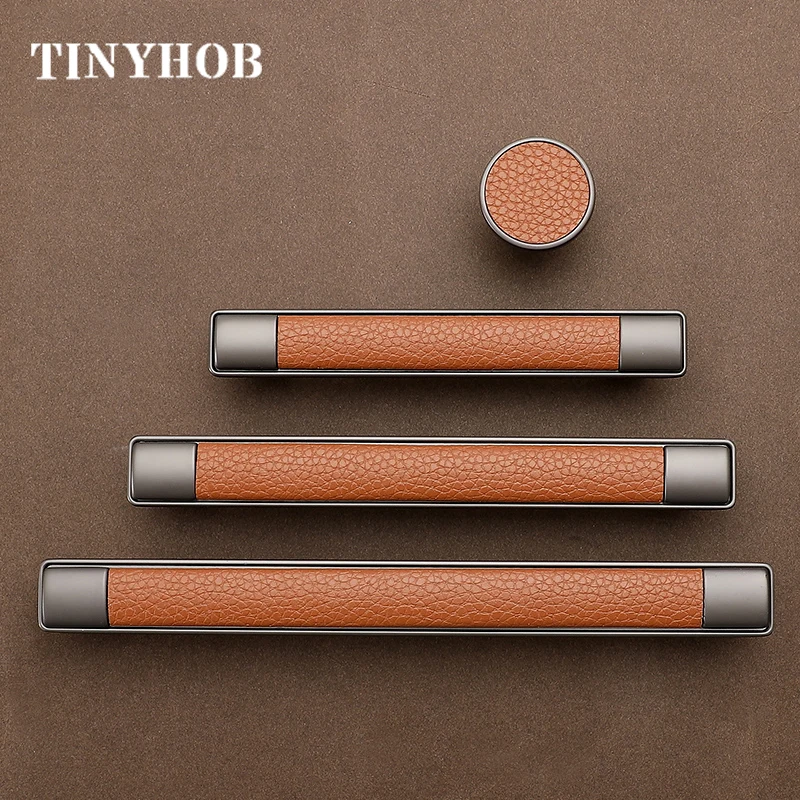 Простые ручки и из кожи цинкового сплава винтажные для шкафа/груди круглый