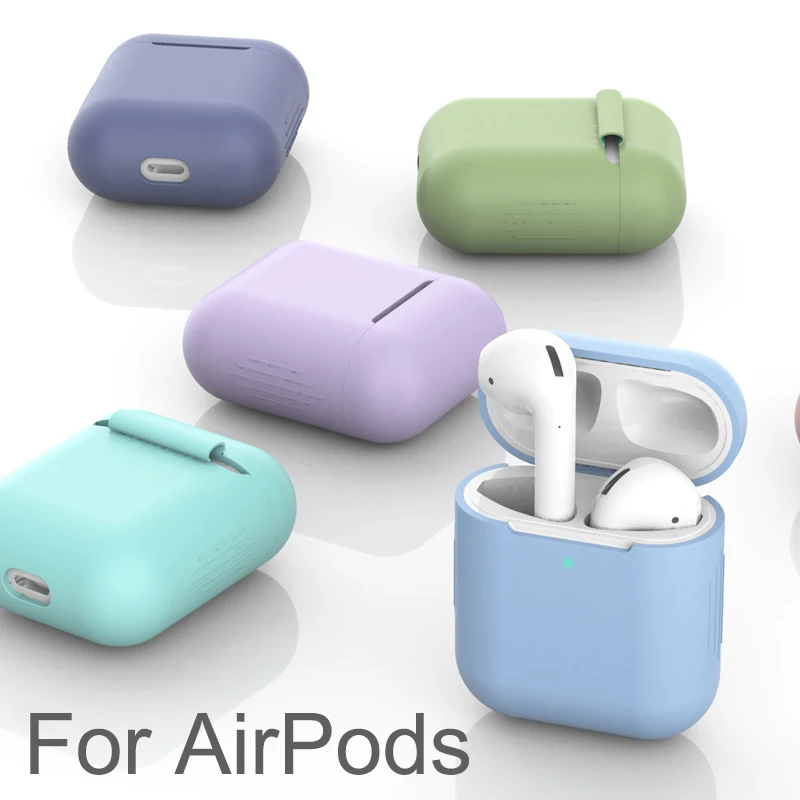 Мягкий силиконовый чехол для Airpods 1/2 защитный ТПУ беспроводных наушников Air pods