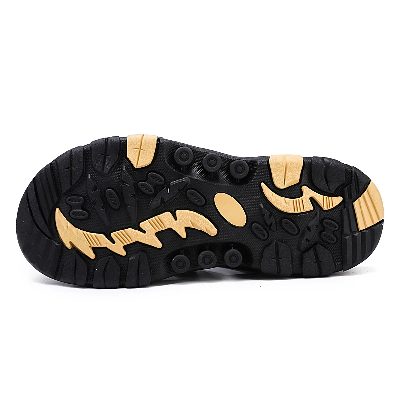 Мужские мягкие сандалии UEXIA черные удобные кожаные в римском стиле большие