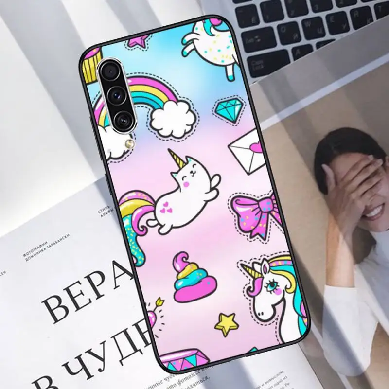 

Rainbow Unicorn Phone Case For Samsung A20 A30 30s A40 A7 2018 J2 J7 prime J4 Plus S5 Note 9 10 Plus