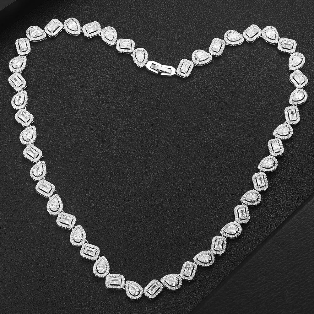 

GODKI Romantic Trendy HOT Shiny Clear Crystal Necklaces Trendy Necklace for Women Girl Bridal Wedding Daily Party Accessories