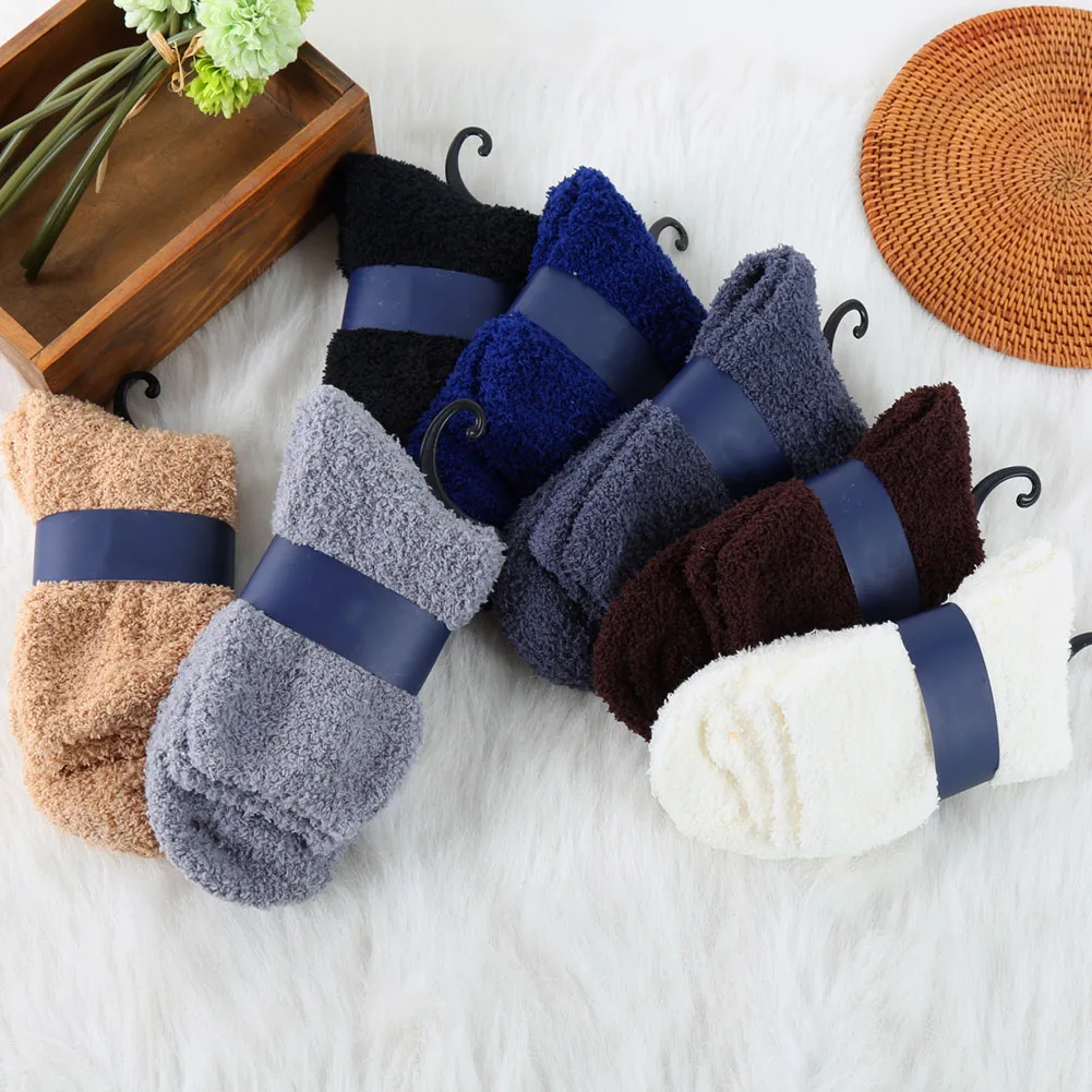 Плюшевые Короткие плотные однотонные носки из мериносовой шерсти зимние теплые