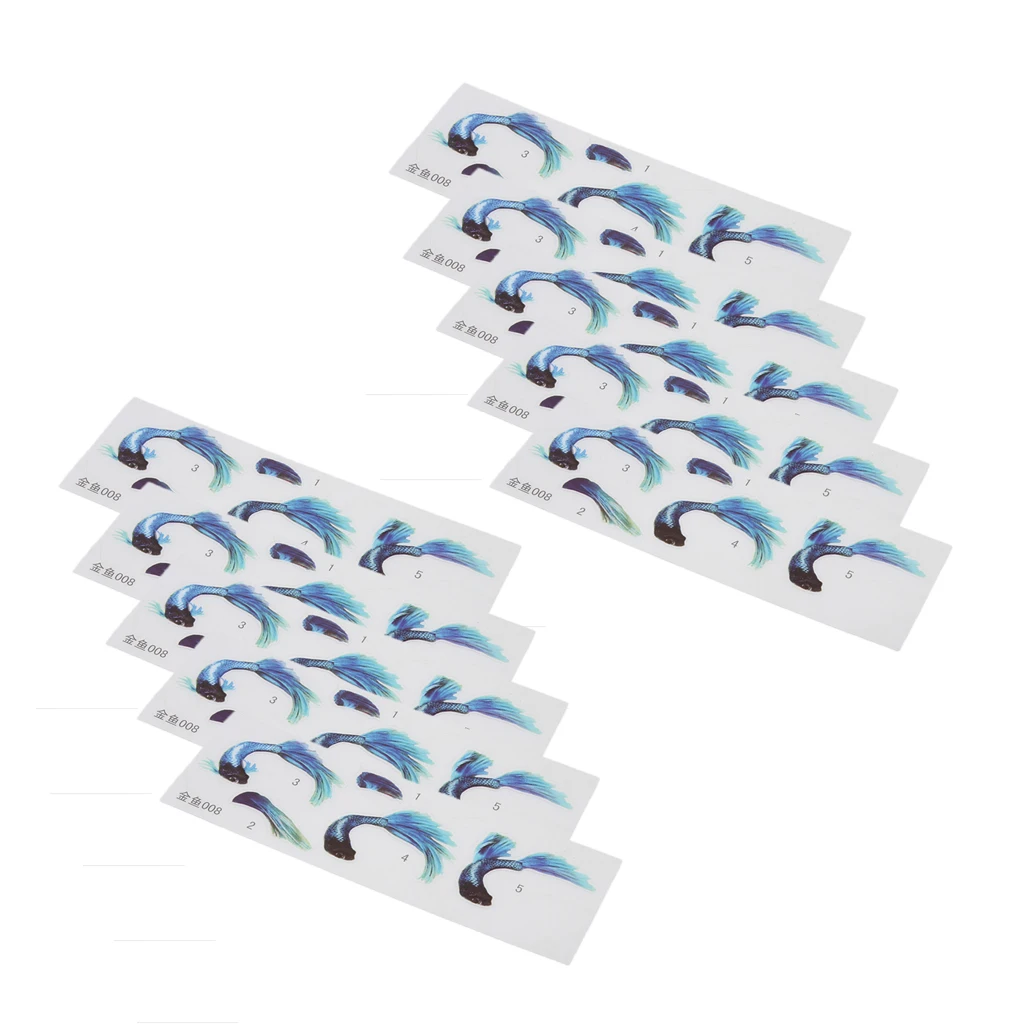 10 шт пластиковые материалы золотые наклейки с дизайном рыбы самоклеющиеся