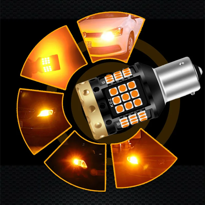 RXZ 2 шт. CANBUS 1156 S25 PY21W BAU15S P21W BA15S T20 7440 W21W 3030 45SMD без гипер-вспышки янтарь для