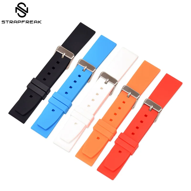 Generic Watch Straps 16mm 18mm 20mm 22mm 24mm 26mm 28mm Silicone Rubber band Wrist Belt Bracelet for Men | Наручные часы