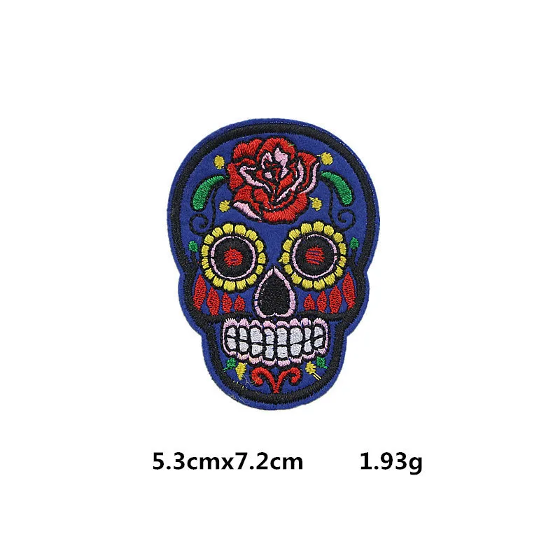 9 шт./лот патчи с вышивкой черепа в стиле панк-рок разные стили цветами розами