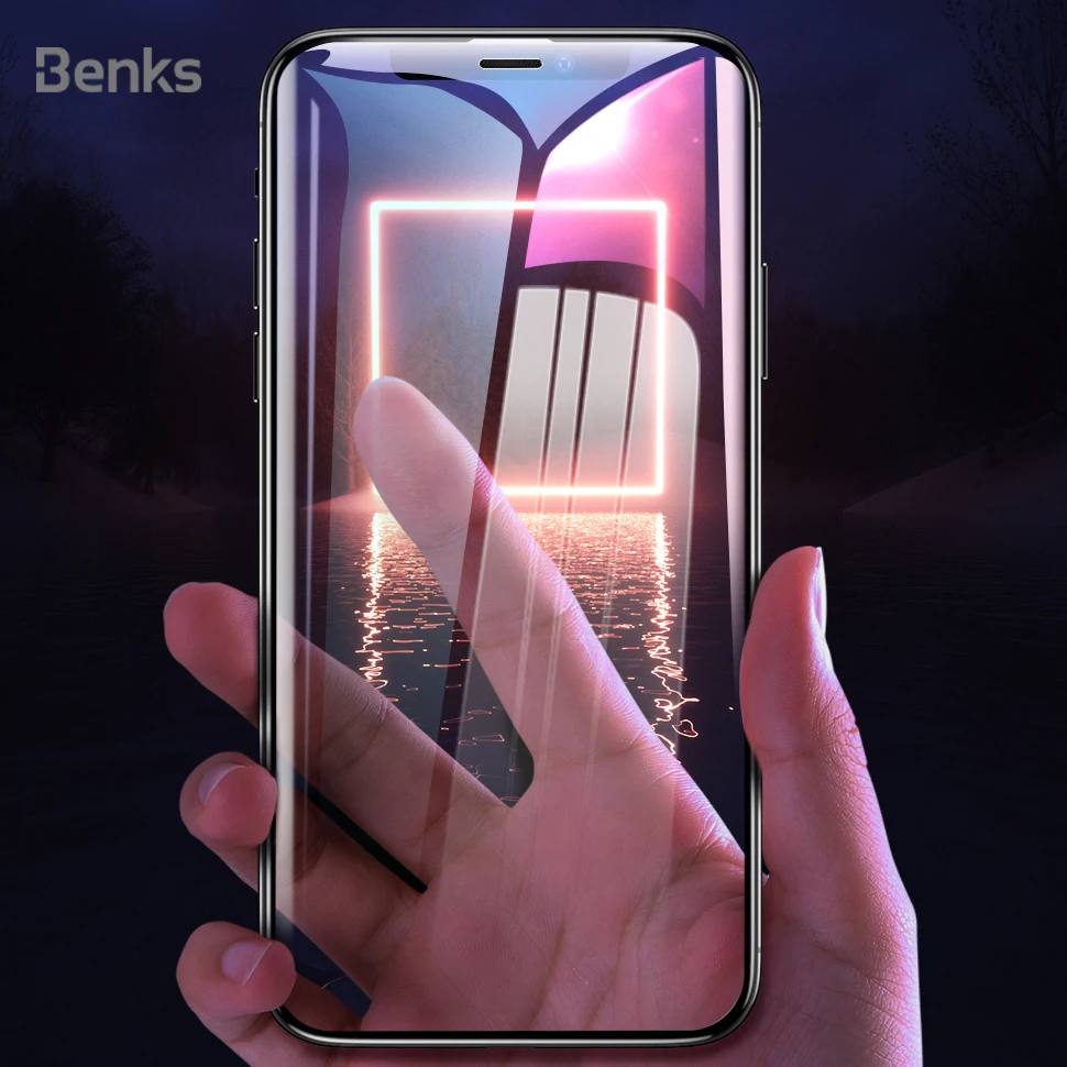 Benks Curved Edge HD Anit Blue Light Tempered Glass full cover Screen Protector Film for iPhone12 Mini 12 Pro Max ip Xs XR | Мобильные