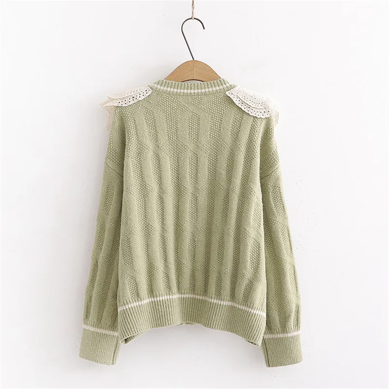 Женский вязаный кардиган с воротником Питер Пэн |