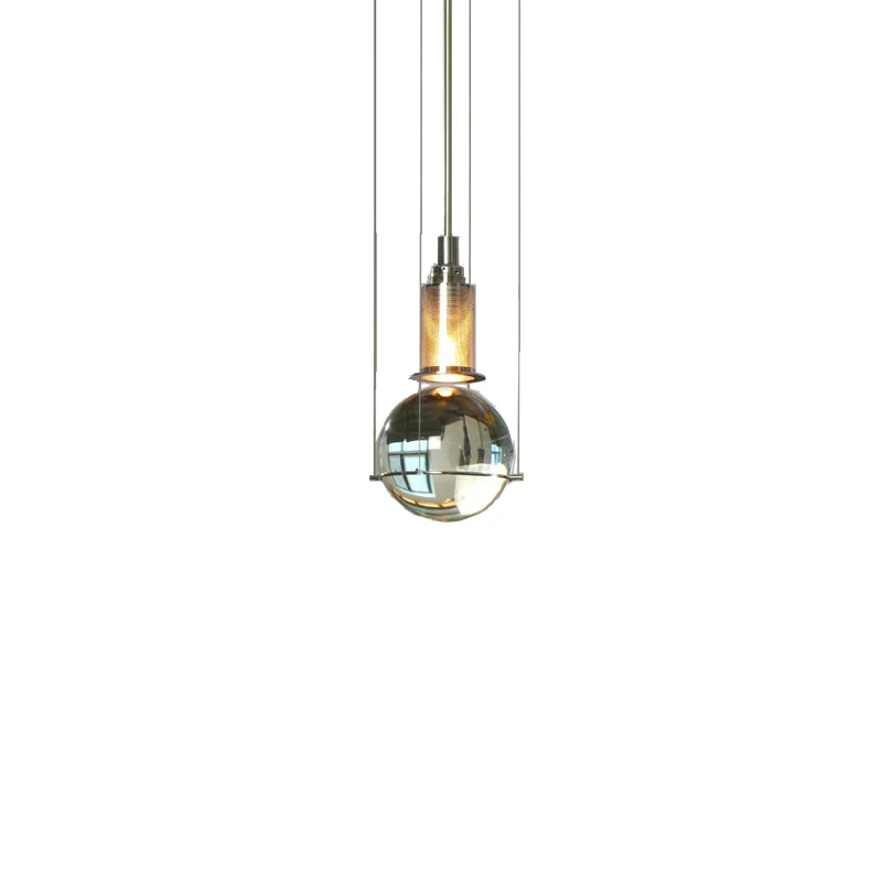 

Modern Led Metal Pendant Lights Wrought Iron Glass Round Ball Brass Rod Hanging Lamp For Living Roomcafekitchen Nordic Lighting