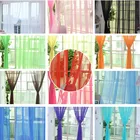 Радужная занавеска тюлевые занавески для дверей и окон, драпировочные панели, прозрачный шарф, современные занавески для спальни, гостиной, 12 цветов
