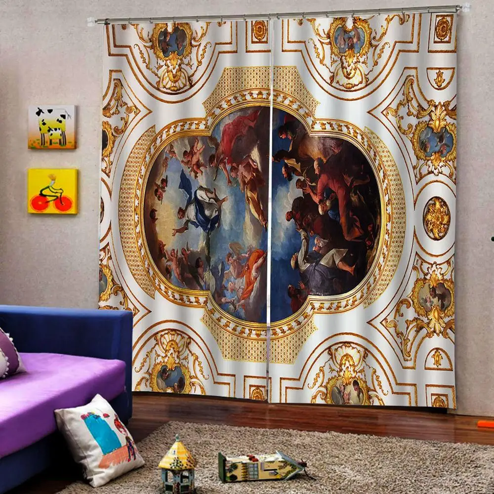 Европейская живопись маслом шторы для цифровой печати гостиной затемненные