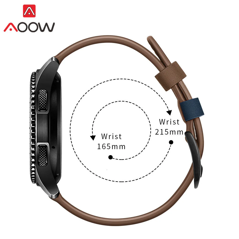 22 мм ремешок для часов из натуральной кожи для samsung Galaxy Watch 46 мм gear S3 Frontier/классический быстросъемный браслет ремешок SM-R800