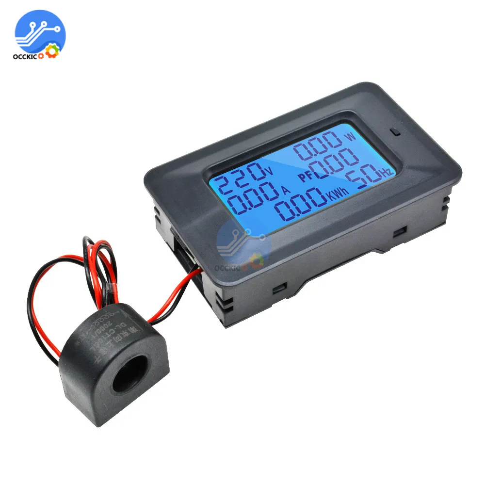 AC 110-250V 20A/100A Voltmeter Energy Power Tester 6in1 LCD Digital Display Voltage Current Indicator for Battery Accesory | Электроника