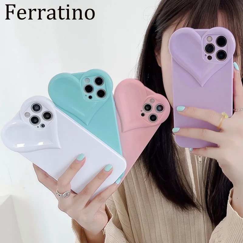 

Ins 3D Stereo Love Heart Camera Girly Clear Case for iphone 13 Pro Max 11 12 Pro Max XR X XS 7 8 Plus SE 2020 Soft Silicon Cover