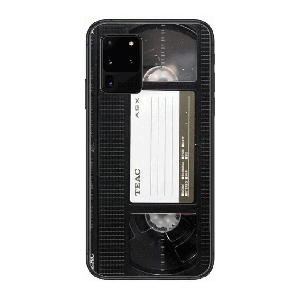 

Retro MagneTic Tape Mobile Phone cover hull For SamSung Galaxy S 6 7 8 9 10 20 Plus Edge E 5G Lite Ultra black soft bumper