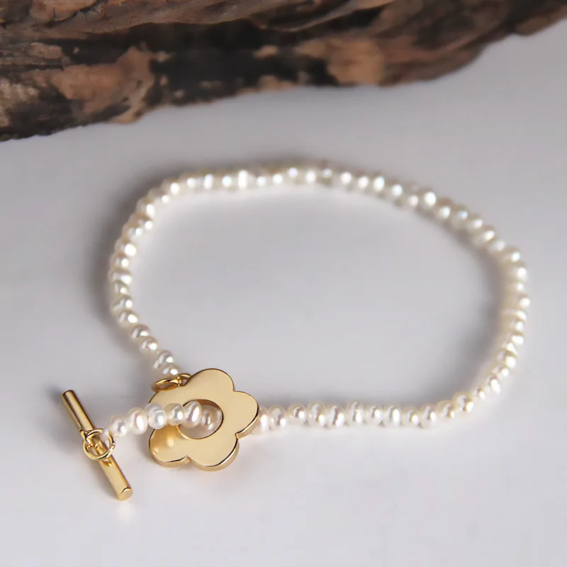 Женские браслеты из серебра 925 пробы с натуральным пресноводным жемчугом |