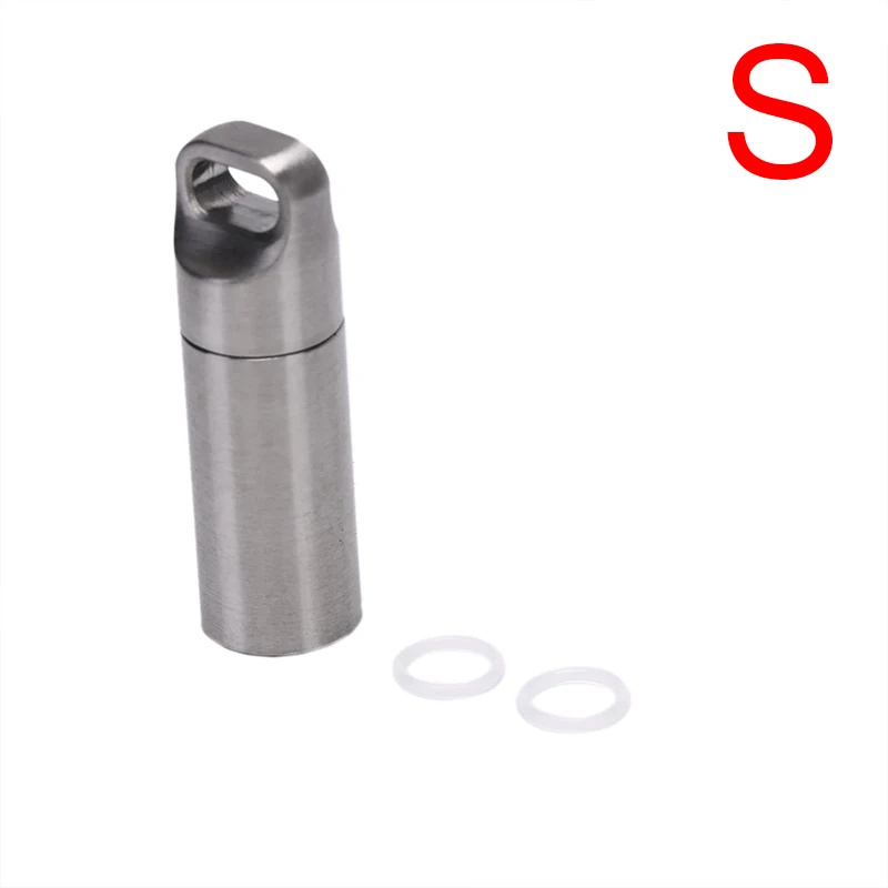 

New Mini Waterproof Capsule Seal Bottle Stainless Steel Outdoor Survival Pill Box Container Capsule Pill Bottle Tank