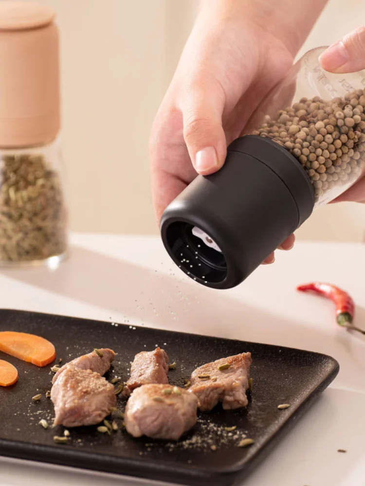 

Stainless Steel Household Handmade Salt Pepper Spice Mill Grinder Glass Bottle Kitchen Organizer and Storage Container Tool