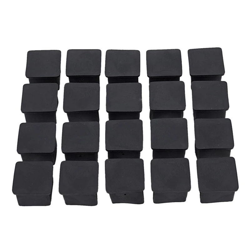 

20Pcs Square Chair Table Leg Foot Rubber Covers Protectors 25Mm X 25Mm