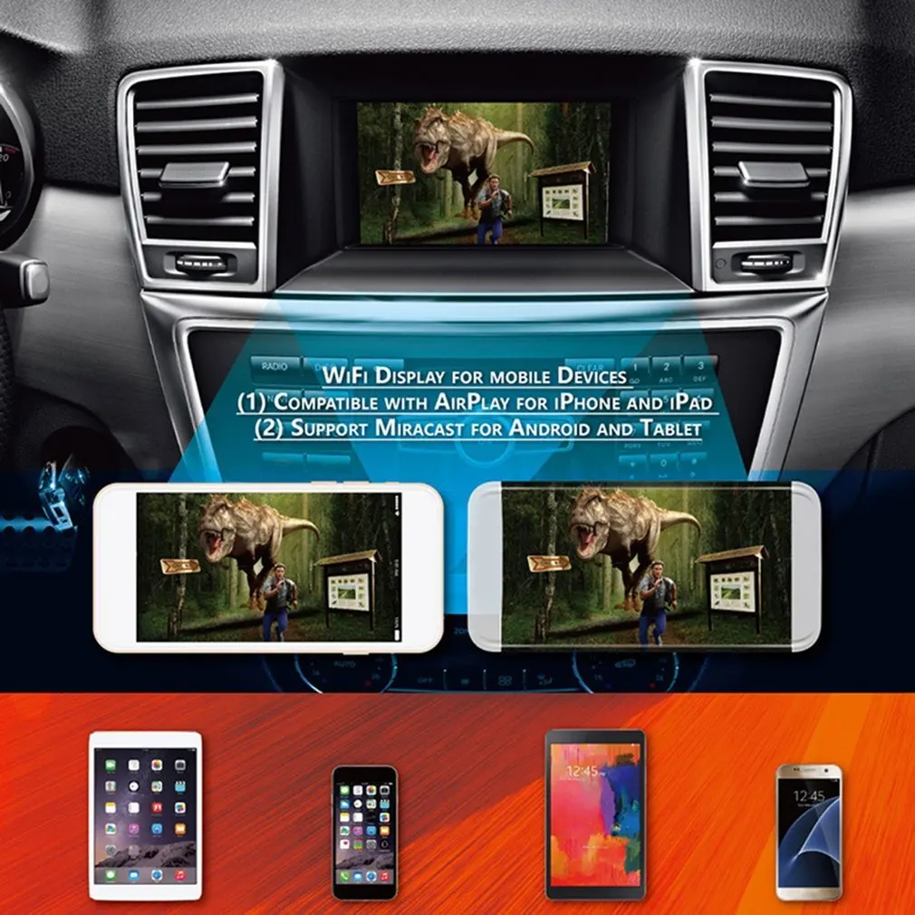 

Aluminum Alloy Shell Car Multimedia Display Dongle 1080P WIFI Mirror Box Airplay Miracast GPS DLNA for Android TV Stick ONLENY