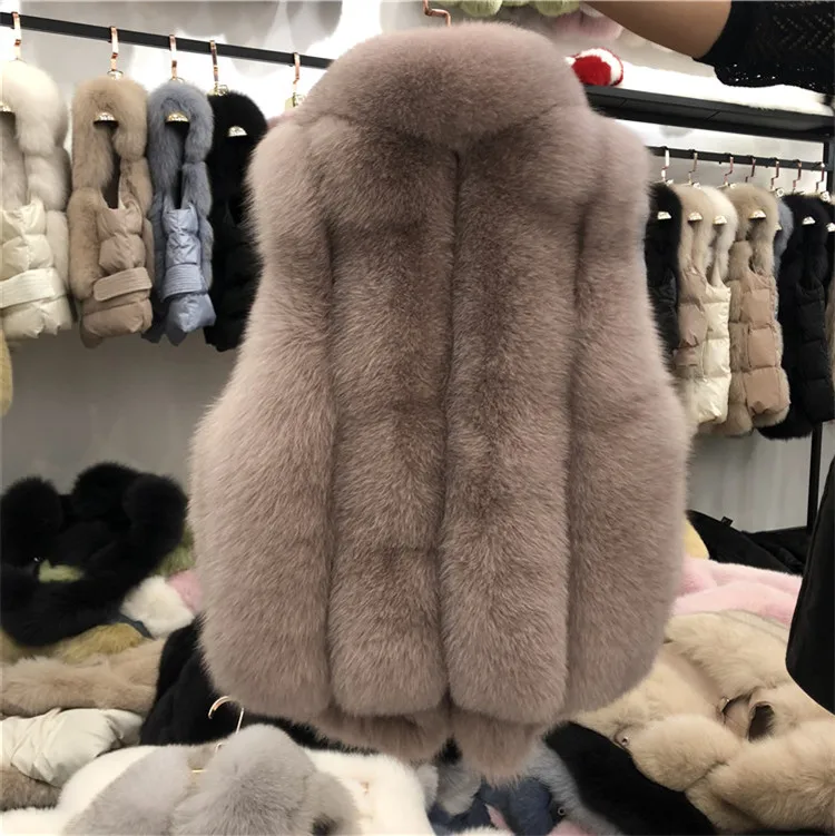 Rf2026 жилет из натуральной кожи с натуральным мехом женский на лисьем меху