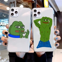 sad frog meme tpu soft rubber phone cover for iphone se 2020 11 pro x xr xs max 6 6s 7 8 plus soft clear cover coque shell